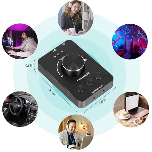 Docooler Volume Control Knob, USB Computer Volume Controller with One-Click Mute Function and 3 Volume Control Modes, Plug and Play, USB Volume Knob Multimedia Controller for PC, Laptop