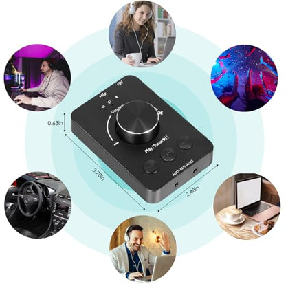 Docooler Volume Control Knob, USB Computer Volume Controller with One-Click Mute Function and 3 Volume Control Modes, Plug and Play, USB Volume Knob Multimedia Controller for PC, Laptop