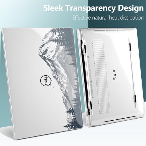 Batianda Mountain Escape Case for Dell XPS 13 Laptop 2024 2025 | Fits Model Number 9340/9345/9350 13.4" Display, Slim Hard Shell, Lightweight Scratch-Resistant with Professional Protection - color: Misty Mountain