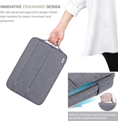 Voova 15-14 Inch Laptop Sleeve, Laptop Case, MacBook Case, Gray | Slim splash-proof 14-inch laptop sleeve compatible with MacBook Pro M1-M5 Max, HP, Lenovo, Acer and Asus for daily use - color: Grey, size: 14-15 Inch