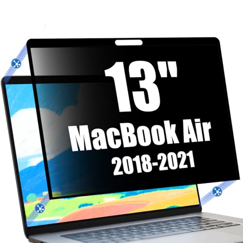 Privacy Screen for MacBook Air 13 Inch (2018-2021, M1) | Ultra-Thin Edge Adhesive, Blue Light Filter, Anti-Glare, Scratch Resistant, Close Without Removing, Sleep Mode Compatible - size: MacBook Air 13'' (2018-2021)