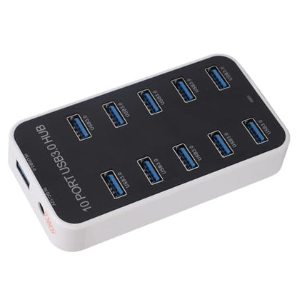 Diyeeni USB 3.0 Hub 10 Port Data Hub Splitter with Individual On Off Switches, 5Gbps High Speed USB Expander for Laptop PC Printer Hard Drive Flash Drive, Powered Docking Station