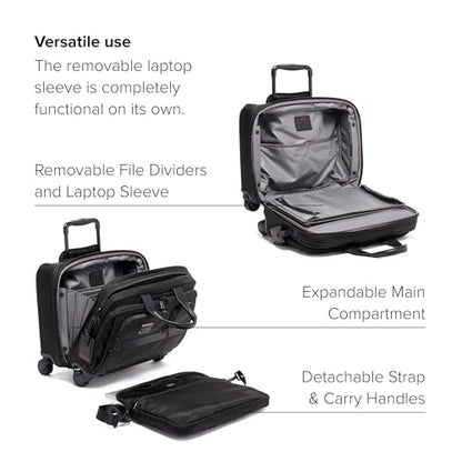 TUMI - Alpha Deluxe Expandable 4-Wheeled Laptop Briefcase - 15 Inch Computer Bag for Men and Women - color: Midnight Black