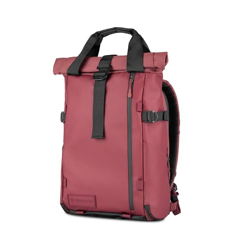 WANDRD PRVKE Rolltop 31L V4 Camera Backpack – Expandable Weatherproof Travel Bag with Laptop Sleeve and Clamshell Opening - color: Rhone Burgundy, size: 31L (Bag Only), style: Rolltop