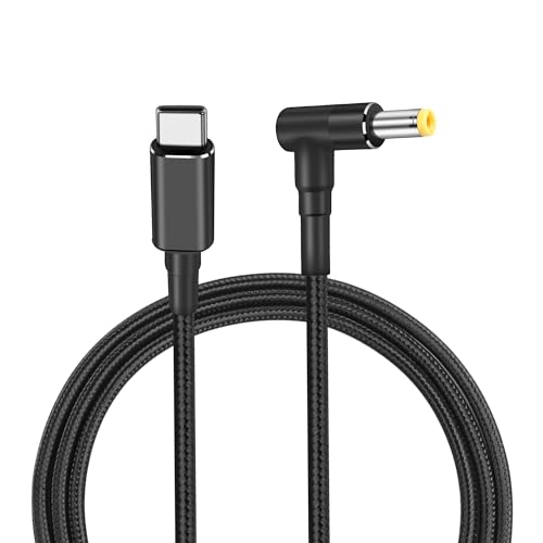 100W PD USB C to DC 5.5mm x 2.5mm Power Cord，90 Degree DC 5.5 x 2.5mm Male to USB Type C Male Power Charging Cable for PD Charger and PD Power Bank（1.8M）