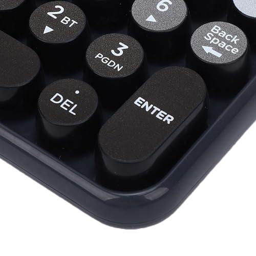 Wireless Numeric Keypad 18 Keys Bluetooth and 2.4G Number Pad with Ergonomic Concave Keycaps and Fade Print for Laptop Desktop Accounting Data Entry Spreadsheets (Black) - color: Black