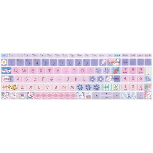 Cute Keyboard Cover for 15.6 inches HP ProBook 450 G8 G9 G10 / ProBook 455 G8 G9 G10 /ProBook 650 G8/HP Zbook Power G8 G9, Silicone Keyboard Skin, US Layout, Cute Bunny - color: Cute Bunny