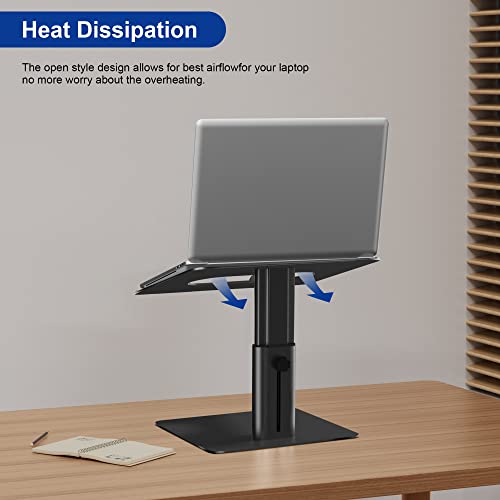BESIGN LSX6N Laptop Stand, Ergonomic Adjustable Notebook Riser, Computer Holder, Laptop Mount Compatible with 10-15.6" Laptops, Black - color: Black, size: Sit Work(H5.90-9.44in)