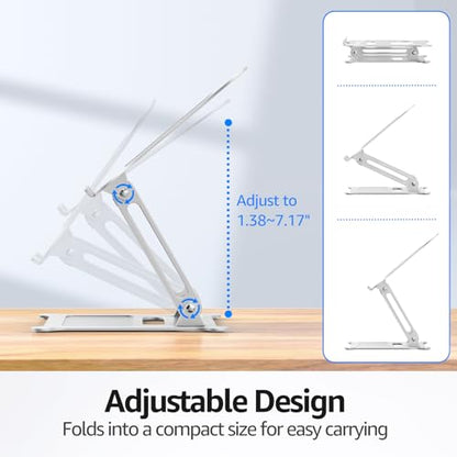 Adjustable Laptop Stand for Desk, 10-15.6“ Laptop Riser, Silver | Sturdy Aluminum Foldable Stand, Heat-Dissipation Design, Ergonomic Holder Fits MacBook/Dell/HP/Lenovo for Home/Office. - color: B-Silver