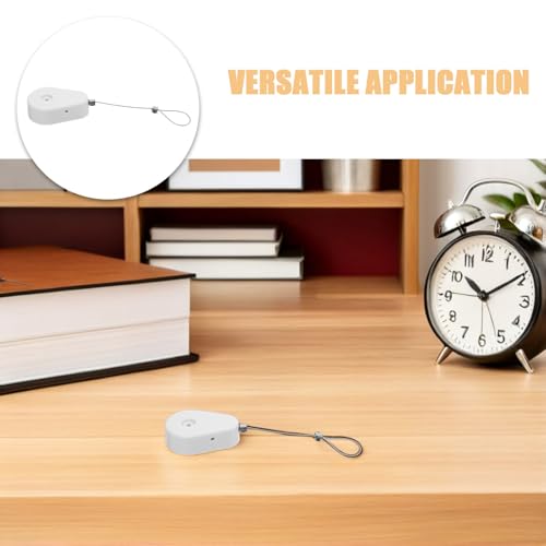 Generic 4pcs Retractable Cable Lock: Anti-Theft Security Tether - Telescopic Wire Laptop Lock Box for Access Control Garage & Warehouse Protection - color: White