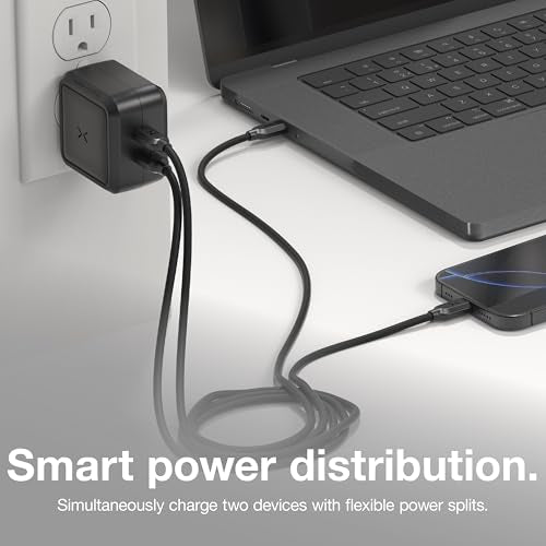 NOCO XGrid X65 65W USB-C GaN Wall Charger Block with Power Delivery | Dual USB-C Port, PD 3.0, QC 4.0+ & PPS Fast Charging, Foldable Compact Design, Charges All USB-C Devices, UL Certified