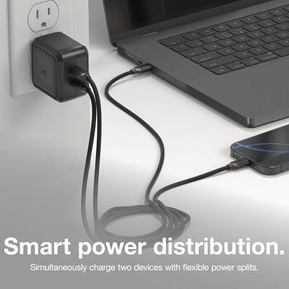 NOCO XGrid X65 65W USB-C GaN Wall Charger Block with Power Delivery | Dual USB-C Port, PD 3.0, QC 4.0+ & PPS Fast Charging, Foldable Compact Design, Charges All USB-C Devices, UL Certified