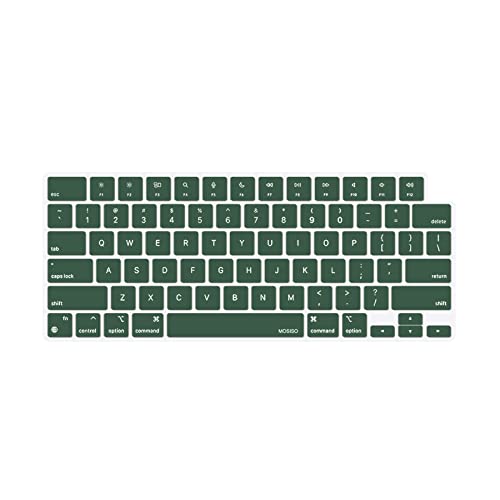 MOSISO Keyboard Cover Skin Compatible with MacBook Air 15 inch M3 M2 | A3114 A2941/Air 13.6 A3113 A2681/Pro 14/16 M4 M3 M2 M1, Peacock Green - color: Peacock Green