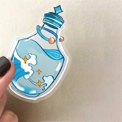 Summer Cartoon Bottles 50 Pcs Transparent PET Stickers - Waterproof handbooks for Cute,Materials - Sticker Art Pieces for Scrapbook Journal Planner Water Bottles Phone Cases Laptops (colourful-B12) - color: Colourful-b12