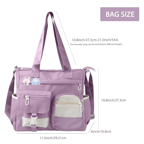 Women's Messenger Bag - Professional Crossbody Work Satchel Stylish Office Purse for Business Travel & Commuting - color: Purple