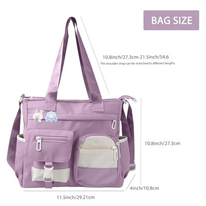 Women's Messenger Bag - Professional Crossbody Work Satchel Stylish Office Purse for Business Travel & Commuting - color: Purple
