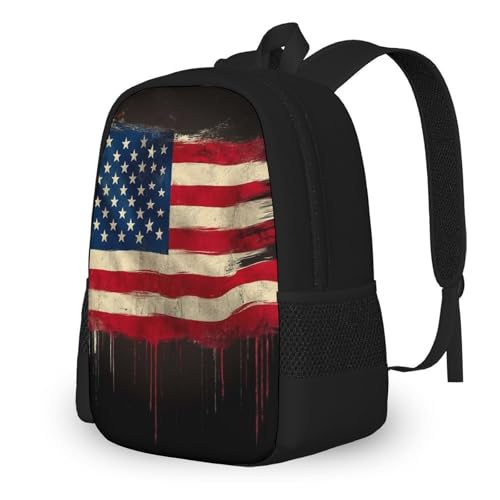 Fashion Computer Bag, Durable Travel Laptop Backpack, Water Resistant College Bag For Women Men American Flag Art - color: Color561