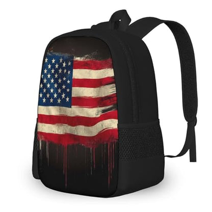 Fashion Computer Bag, Durable Travel Laptop Backpack, Water Resistant College Bag For Women Men American Flag Art - color: Color561