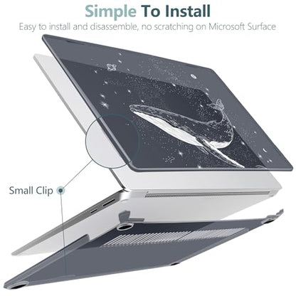 Batianda AstroGrid Case for Microsoft Surface Laptop 15 inch, Cosmic Whale | Fits Surface Laptop for Business 8th Edition 2026 & Surface Laptop 7 2024, 4-in-1 Accessories Bundle, Slim Durable Hard Shell - color: Cosmic Whale