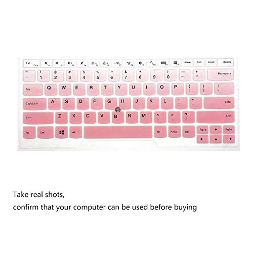 2 PCS Keyboard Cover for 14" Thinkpad T14 Gen 2/1, E14 Gen 4/3/2, T14s Gen 2/1, L14 Gen 3/2, Thinkpad T490 T495 T480 T480S T470, ThinkPad P14s, X1 Carbon 8th/7th/6th, X1 Extreme Gen 3/2-OPink+Clear - color: OmbrePink+Clear
