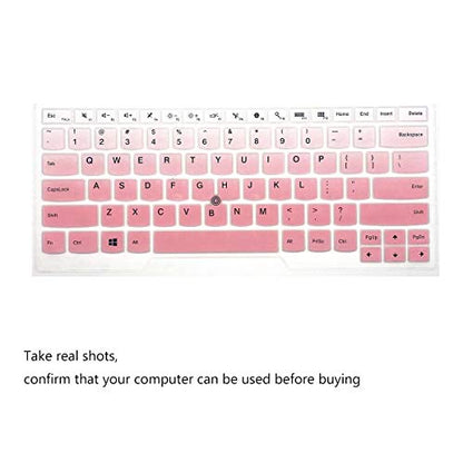 2 PCS Keyboard Cover for 14" Thinkpad T14 Gen 2/1, E14 Gen 4/3/2, T14s Gen 2/1, L14 Gen 3/2, Thinkpad T490 T495 T480 T480S T470, ThinkPad P14s, X1 Carbon 8th/7th/6th, X1 Extreme Gen 3/2-OPink+Clear - color: OmbrePink+Clear