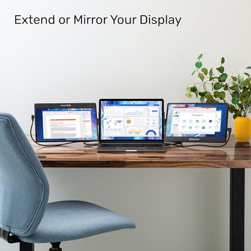 SideTrak Swivel 12.5" Portable Monitor for Laptop, Patented Swivel Hinge, Triple Screen Laptop Setup | FHD Dual Screen w/Kickstand, USB-C® & HDMI, Mac, PC, Chrome Compatible (Triple Monitor) - style: 12.5" Triple Monitor
