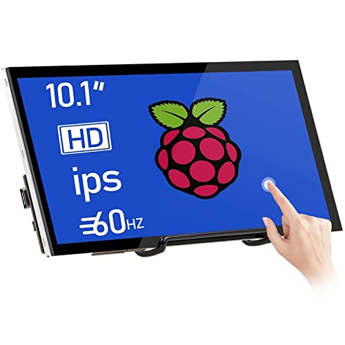 Raspberry Pi Screen 10.1 Inch Touchscreen Monitor 1024x600 Portable HDMI Monitor 16:9 IPS Screen Display for Raspberry Pi 5/4/3/2/Zero/B/B+ Win11/10/8/7, Free-Driver