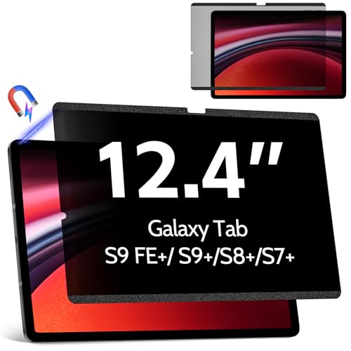 Magnetic Privacy Screen Protector for Samsung Galaxy Tab S9 Plus/Tab S9 FE+ Plus/S7 FE 5G / S8/S7 Plus 12.4 Inch Filter Anti Glare Blue Light Screen Removable Screen Protector,Anti-Spy,Bubble Free - size: [1 PACK] Samsung Galaxy Tab 12.4" Privacy Screen