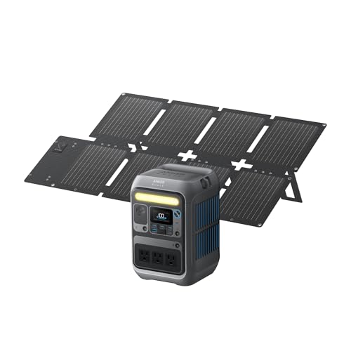Anker Solar Generator SOLIX C300 with 60W Solar Panel, 288Wh Portable Power Station, 300W (600W Surge), LiFePO4 Battery, 140W Two-Way Fast Charging, for Outdoor Camping, Traveling, and Emergencies - style: 60W Solar Panel + C300