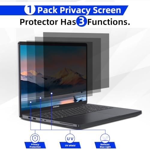 ZOEGAA 4-way 360° Laptop Privacy Screen 14 inch 16:10 Aspect Ratio. | Screen Size is 12 in Wide and 7.5 in High; Removable; Compatible With HP Dell Lenovo Samsung Thinkpad; - size: 14 in 16:10