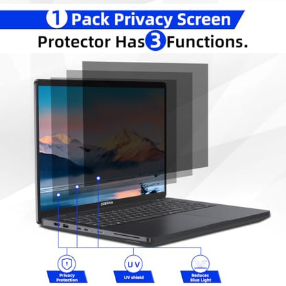 ZOEGAA 4-way 360° Laptop Privacy Screen 14 inch 16:10 Aspect Ratio. | Screen Size is 12 in Wide and 7.5 in High; Removable; Compatible With HP Dell Lenovo Samsung Thinkpad; - size: 14 in 16:10