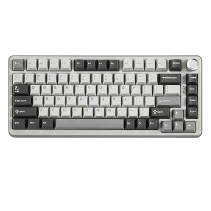 YUNZII B75 PRO Wireless Mechanical Keyboard(Milk Switch,Grey) Keynovo Gaming Mouse Pad(35.4'' x 15.7'', White Topographic)