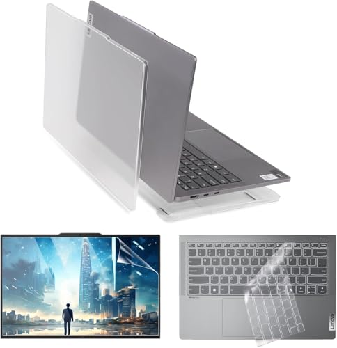 Laptop Case Set for 2025 IdeaPad Pro 5/5i (14'', Gen 10) Scratch-Resistant & Drop-Resistant Hard Shell Frosted Transparent Protective Cover + Keyboard Cover + Screen Film