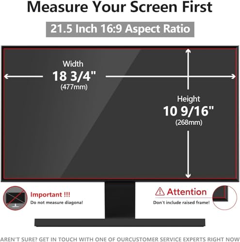 10 Pack 21.5 Inch Computer Privacy Screen Shield for 16:9 Widescreen | Anti-Glare Blue Light Privacy Filters; Anti Spy Privacy Screen Protector Film