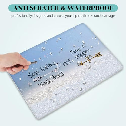 Laptop Skin Sticker Decal, 12" 13" 13.3" 14" 15" 15.4" 15.6 inch Personalized Universal Vinyl Notebook Skin Sticker Cover Art Protector Decal with Free 2 Wrist Pads, Stay Positive Blue - color: Stay Positive Blue