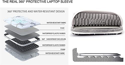 Kinmac Dogs Pattern 360° Protective Water Resistant Laptop Case Bag Sleeve with Handle for Surface Pro,MacBook Pro 13",MacBook 12",New MacBook Air 13" Retina and iPad pro 12.9 - color: Cartoon Dogs, size: 12 inch-13.3 inch