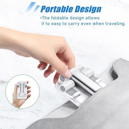 Phone Stand for Desk, Adjustable Foldable Cell Phone Holder for All Phones, Universal Desktop Cradle, Watch Video, Reading, Calling