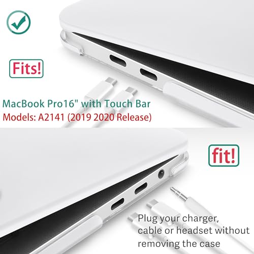 May Chen for MacBook Pro 16 Inch 2019 Release Model:A2141,Hard Shell Case Cover Screen Protector & Keyboard Cover for MacBook Pro 16 Retina with Touch ID & Touch Bar - Clear White - color: Clear White