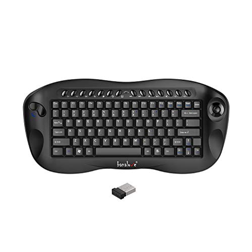 Easy Zoom Control with Scroll Wheel and ctrl,Banalove mini Handheld trackball Multi-Media 2.4G Wireless Keyboard Combo for HTPC Home Theater Keyboard,Smart TV Multimedia Set-Top Box