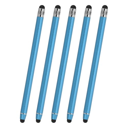 PATIKIL 5 Pcs Stylus Pens for Touch Screens, 2 in 1 High Sensitivity Universal Pen Capacitive Stylus for Phone Tablets Laptop Touch Screen Device, Blue - color: Blue