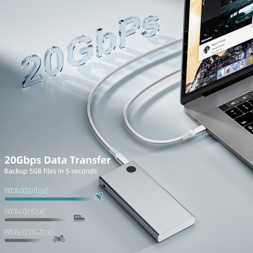 USB c to USB c Cable 3ft,USB c 3.2 gen 2 Cable 20Gbps 4K@144Hz Video Cable 240W Charging for iPhone 16,S25 S24 Tablet,Laptop USBC Monitor Display,usbc Video Cable White (3.3FT/1M) - size: 3.3FT/1M