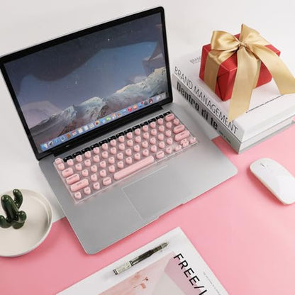 Allinside Keyboard Cover for Long Nails, Compatible with MacBook Neo A18 Pro & MacBook Pro 13/14/16 (2021–2024) & MacBook Air 13/15 (2020–2024), Raised Heart-Shaped Silicone Skin, Pink - color: Pink
