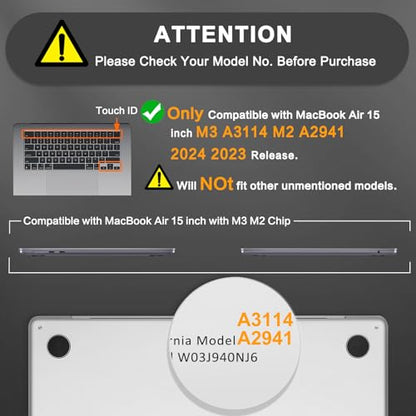 MOSISO Compatible with MacBook Air 15 inch Case M5 M4 M3 M2, Frost Clear | Ultra Thin Hard Case,Precision Color & Anti-Fingerprint -Compatible with MacBook Air 15.3 inch A3241 A3114 A2941 2026-2023 - color: Matte Clear