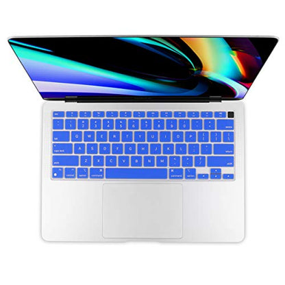 Batianda Premium Ultra Thin Keyboard Cover for MacBook Air 13 inch 2020 Model A2337 M1 Chip with Touch ID & Retina Display Soft-Touch Protective Skin,Deep Blue - color: Deep Blue