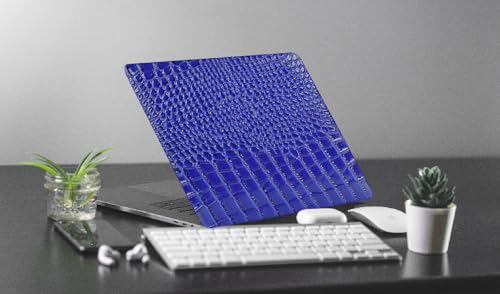 Crocodile Case for MacBook Air 13 inch 2026 M5, 2022-2025 M4/M3/M2 | Model A3449 A3240 A3113 A2681, Texture Crocodile Aligator Skin Snakeskin PU Leather Hardshell & Keyboard Cover, Sapphire Blue - color: # Sapphire Blue Crocodile