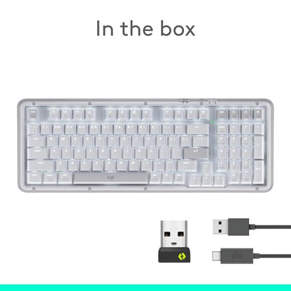 Logitech Alto Keys K98M Wireless Mechanical Gasket Keyboard - Off White | Customizable, clicky, vibration absorbing gasket, white backlit keys, Bluetooth, USB-C charging, for PC, Mac, Laptops - color: Off White
