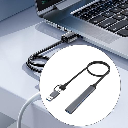 Aluminum 4/7 Port USB C Adapter Docking Station USB2.0+USB3.0 Laptop Dock