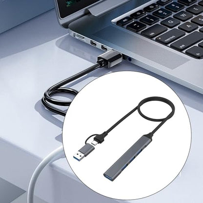 Aluminum 4/7 Port USB C Adapter Docking Station USB2.0+USB3.0 Laptop Dock