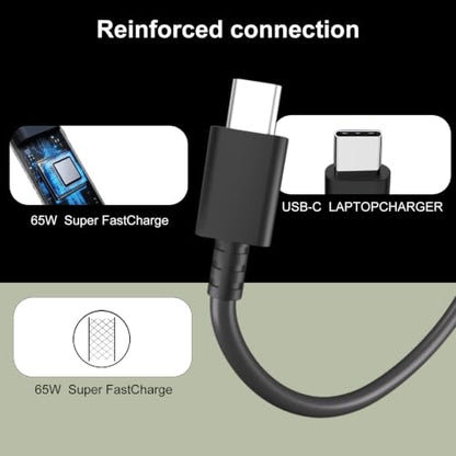 65W USB C Charger Compatible with HP EliteBook ProBook Chromebook | EliteBook 830/840/860/640/1040 G8-G11; ProBook 440/450/460 G8-G11 Fast Charging AC Adapter