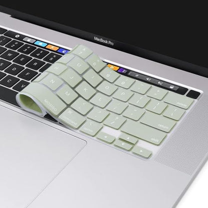 MOSISO Keyboard Cover Compatible with MacBook Pro 13 inch M2 M1 | 2023-2020 A2338 A2289 A2251&Compatible with MacBook Pro 16 2020 2019 A2141 Touch ID, Protective Silicone Skin, Sage Green - color: Sage Green